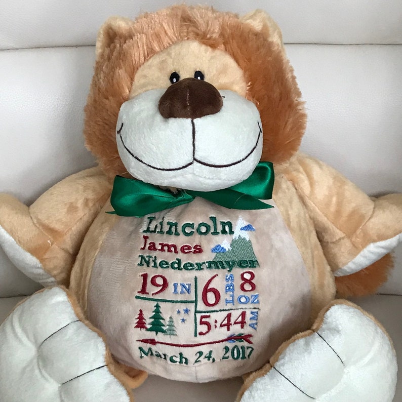 Personalized Stuffed Animal, Personalized Lion , Personalized Baby Gift ...
