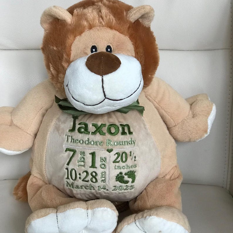 Personalized Stuffed Animal, Personalized Lion , Personalized Baby Gift ...