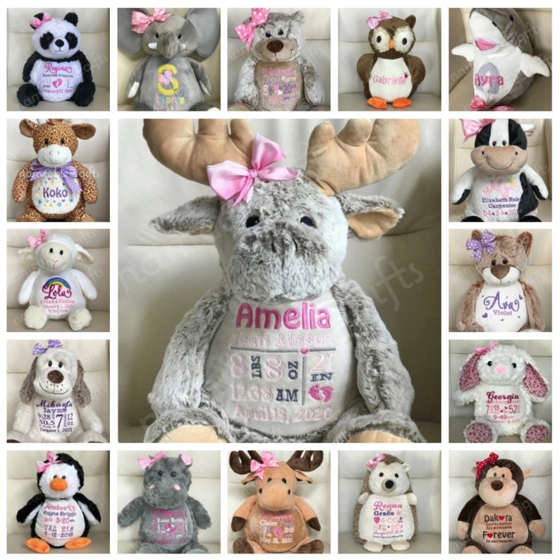 Personalized Stuffed Animal Personalized Baby Gift Birth Etsy