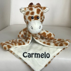 Personalized lovey, security blanket, Personalized giraffe lovey, personalized baby gift, animal blanket, baby giraffe gift, giraffe gift