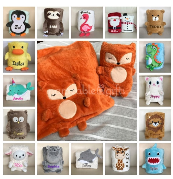 Kid Travel Blanket Personalized Baby Blanket Minky Blanket