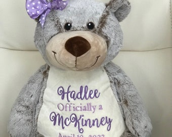 Personalized Adoption Gift, Adoption Day Keepsake,  Adoption Bear, Gotcha Day Gift, Adoption Gift Idea, Forever Family Gift, Adoption
