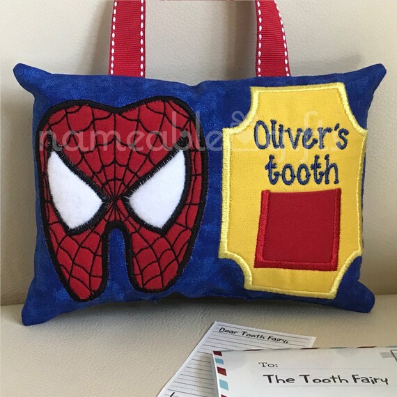 Superhero Tooth Fairy Pillow batman or spiderman