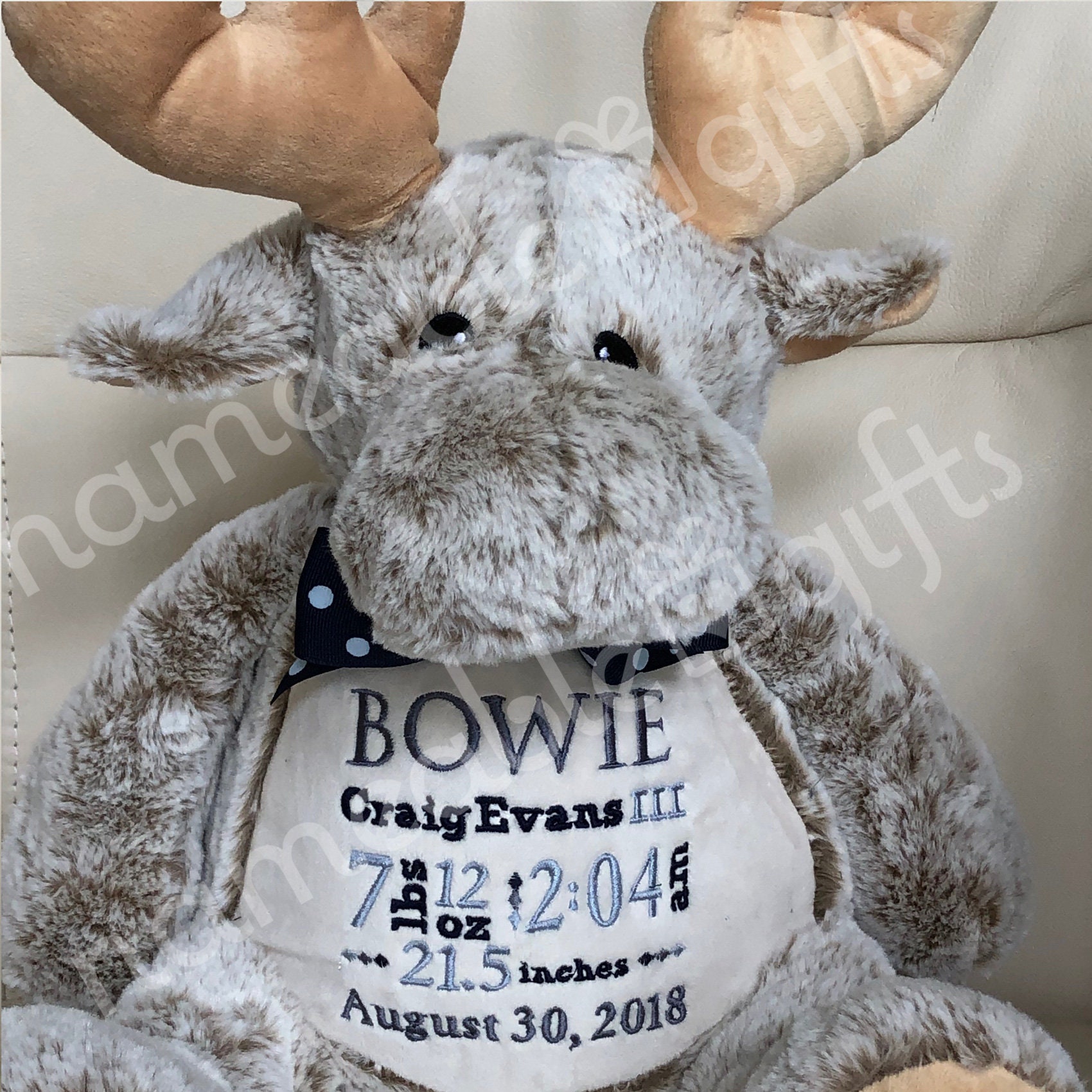 Personalized Stuffed Animal Personalized Baby Gift Moose Etsy
