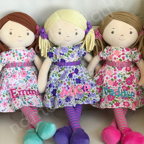 Personalized Doll, Baby Girl Gift, New Baby Girl Gift, 1st Birthday Gift, First Birthday Gift, baby shower gift, First doll, Flower girl gif