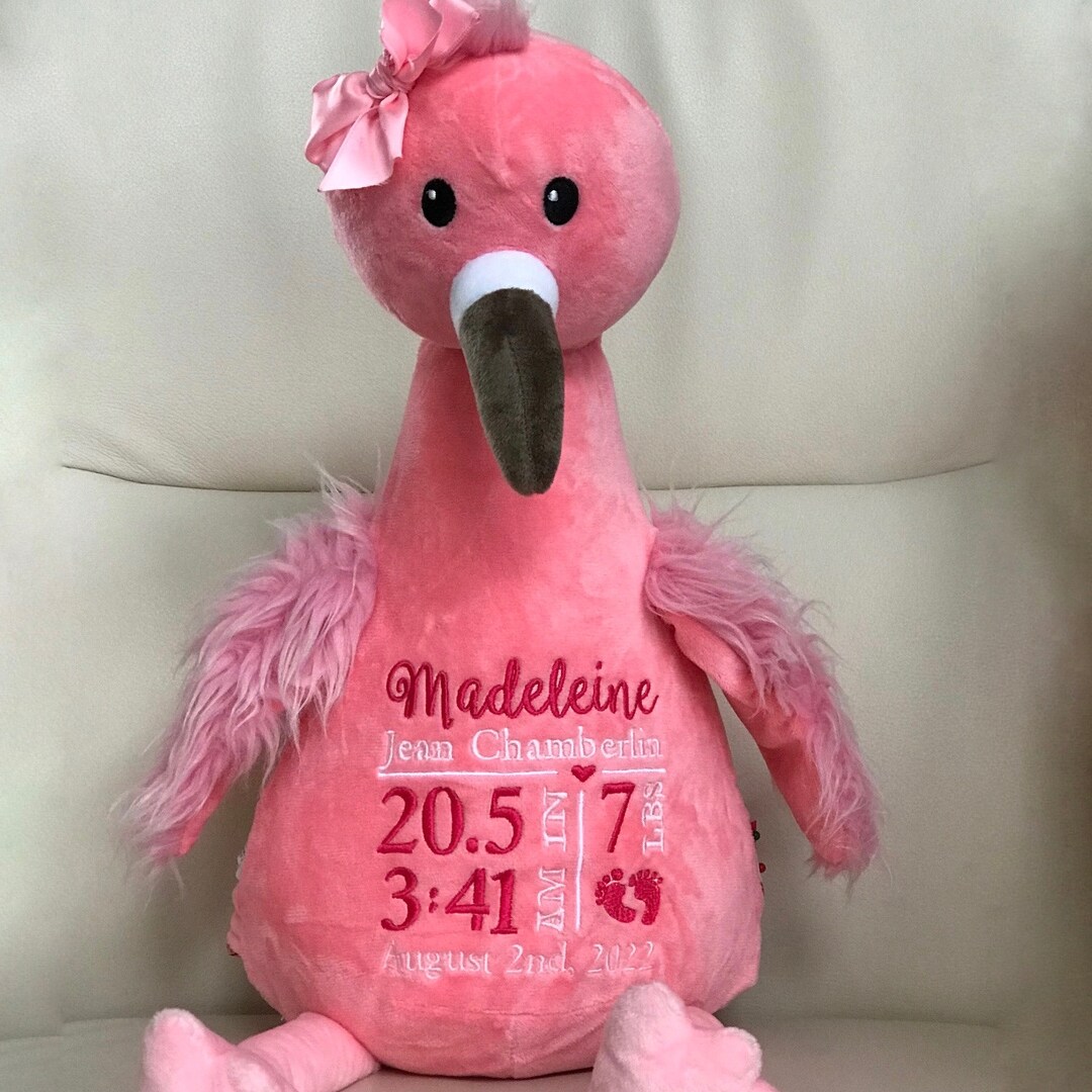 Personalized Stuffed Animal, Personalized Flamingo, Gifts for Baby
