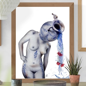 Donna Darro, Fajalauza, Ceramica di Granada, Donna Acquarello