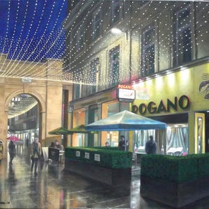 Rogano Oyster Bar, Glasgow. Art Print.