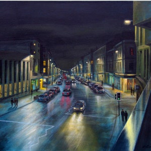 Byres Road, Glasgow. Art print.