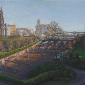 Waverley Station, Princes Street, Edinburgh. Original Painting. image 1