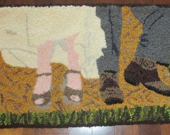 Rug Hooking Pattern COUNTRY WEDDING on PAPER 12.5 X 20.5"