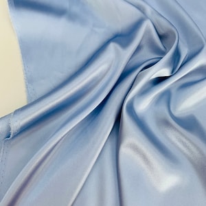 Sky Blue pure silk with elastane Mulberry Silk Fabric with elastan  55 inch wide by the half a yard