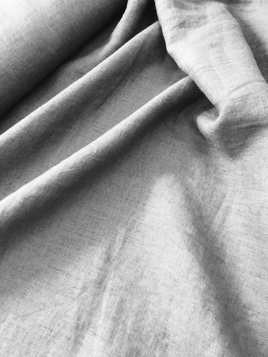 Washed Linen Dressmaking Fabric Dark Grey 100 Natural Pure Etsy Australia