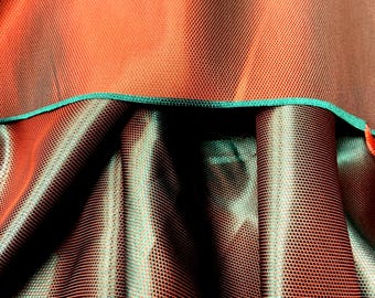 Double face Pure viscose lining fabric Chameleon Jacquard Bordo green color 50x140 cm Viscose for lining