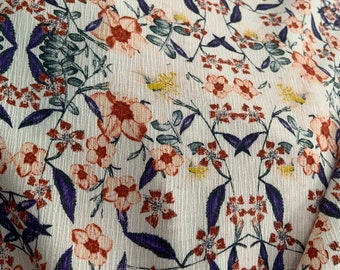 Crash Viscose floral print, colorful print Pure Bright Italy Fabric for yard