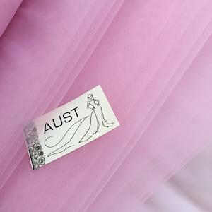 Rosa Farbe 9 Tüll von hoher Qualität, Rosa Tüll für Schleier, Rock, Kleid, Breite 3m, verkauft pro Meter