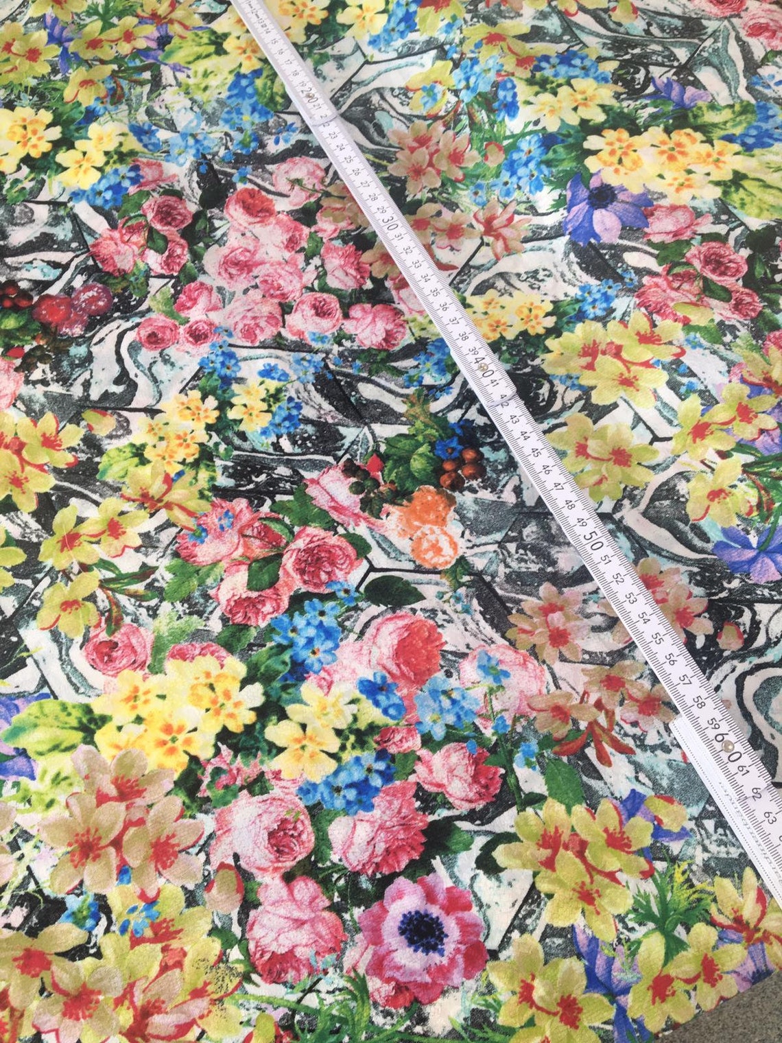 Floral Print Silk /cotton Fabric Batiste Fabric by Yard Etsy