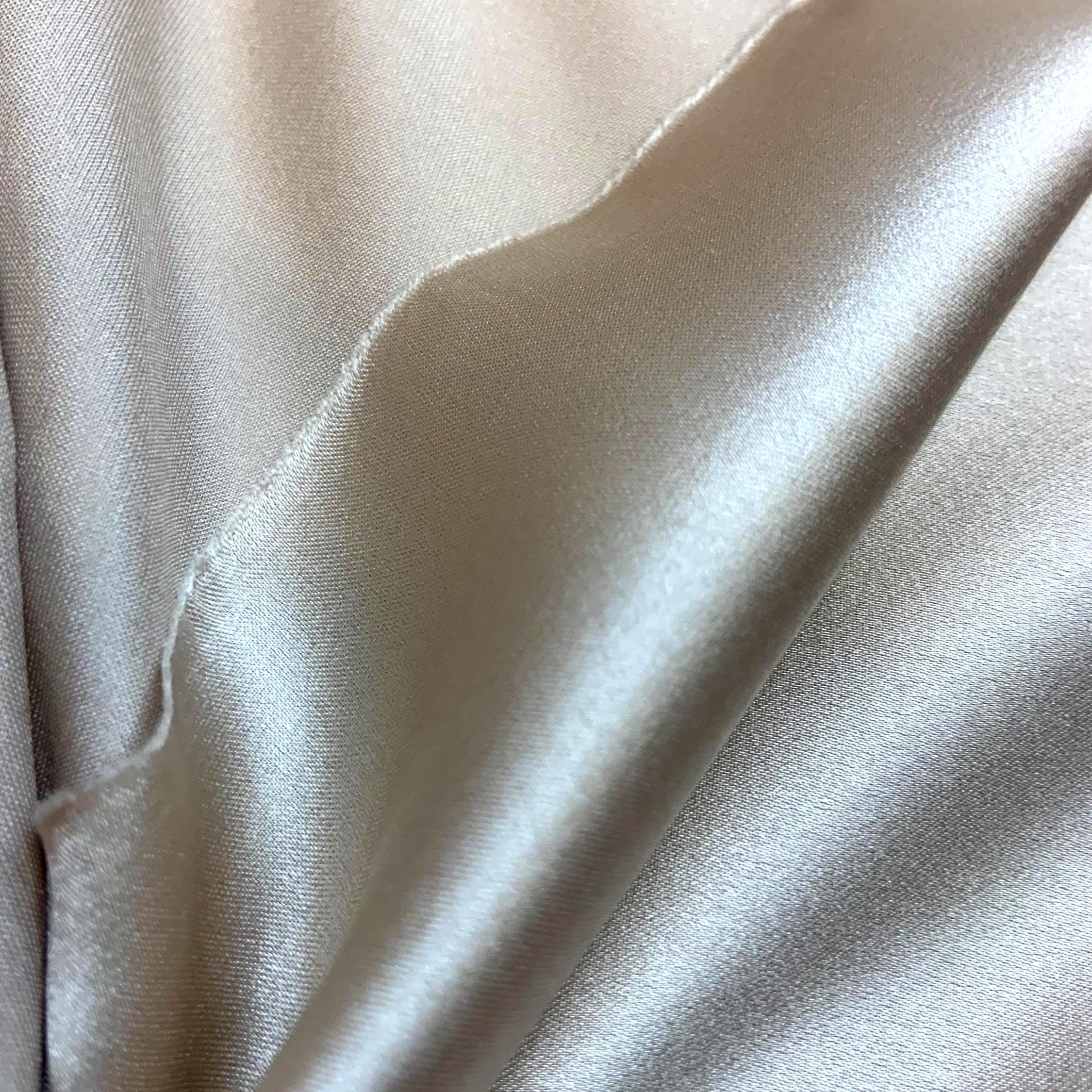 Mulberry Silk Fabric with elastane, sleep masks, hair scrunchy, turban, dress or blouse silk, taupe color silk by the half a yard 1224