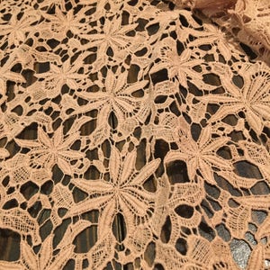 Beige Lace Fabric, Cotton lace fabric, retro floral lace, guipure lace fabric, cotton lace fabric, natural cotton lace fabric