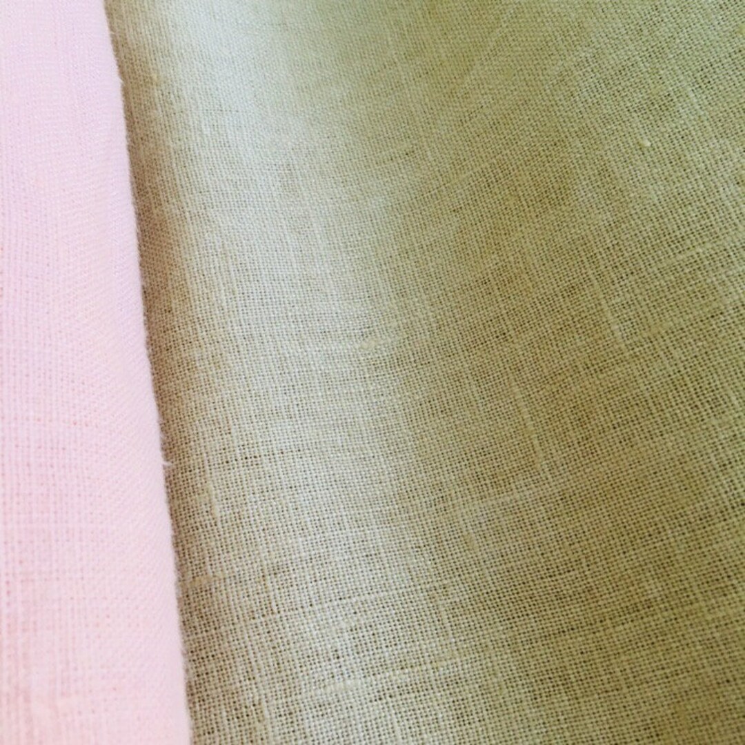 Washed Linen Dressmaking Fabric Light Green 100 Natural Pure Linen Fabric for Home Textile