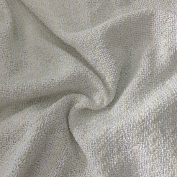 Italy Tweed fabric white color BOUCLE fabric 50 cm X 150 cm