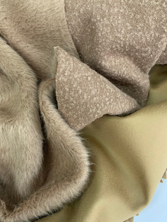 Chic Silky Falling Alpaca Wool Cloth, Camel Color, Pure Wool Coating  Material Made in Italy by Yard 