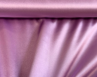 Light violet color Mulberry Silk Fabric with elastane hair scrunchy, dress, blouse or lingerie by the half a yard from Italy lilac colou