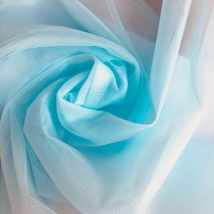 Soft tulle 14 color, aqua Tulle of high quality, pale blue, cyan tulle for veil, skirt, dress, width 3m, sold per meter