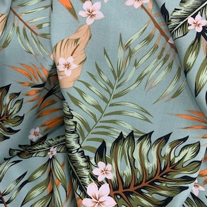 Stampa floreale alla moda su sfondo mentolato Tessuto in pura viscosa Tessuto Pure Bright Italy per cantiere