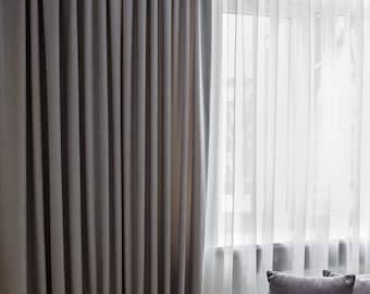 Velvet effect fabric Custom size Curtains, Bedroom , Living Room Curtains, Window Curtain Panels, Luxury Handmade Designer Drape Curtain
