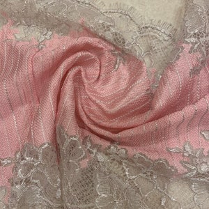 Pink with light grey  lingerie lace trim, two colourful Lace trimming  ,Chantilly Lace Trim