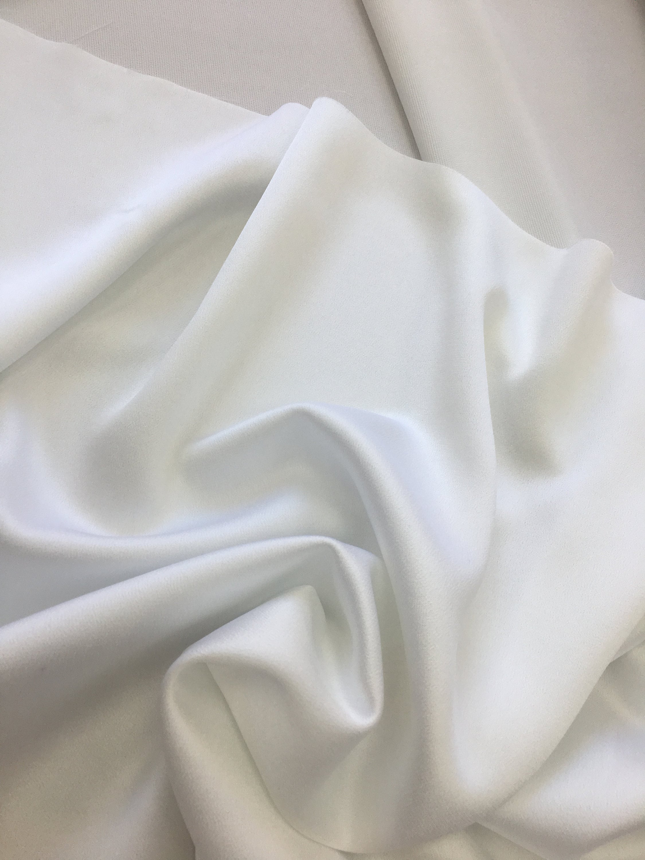 Cady White Double Face Satin Rib Hem Elastane Soft Fabric by the 1