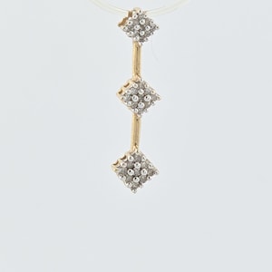 Vintage 10K Yellow Gold Diamond Pendant - 1.12 grams