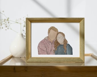 Custom faceless portrait watercolor painting