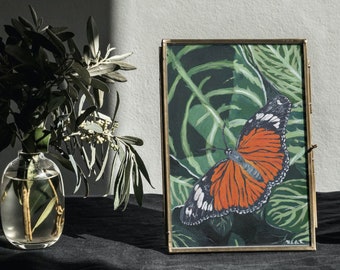 Orange Butterfly Acrylic Painting Art Print