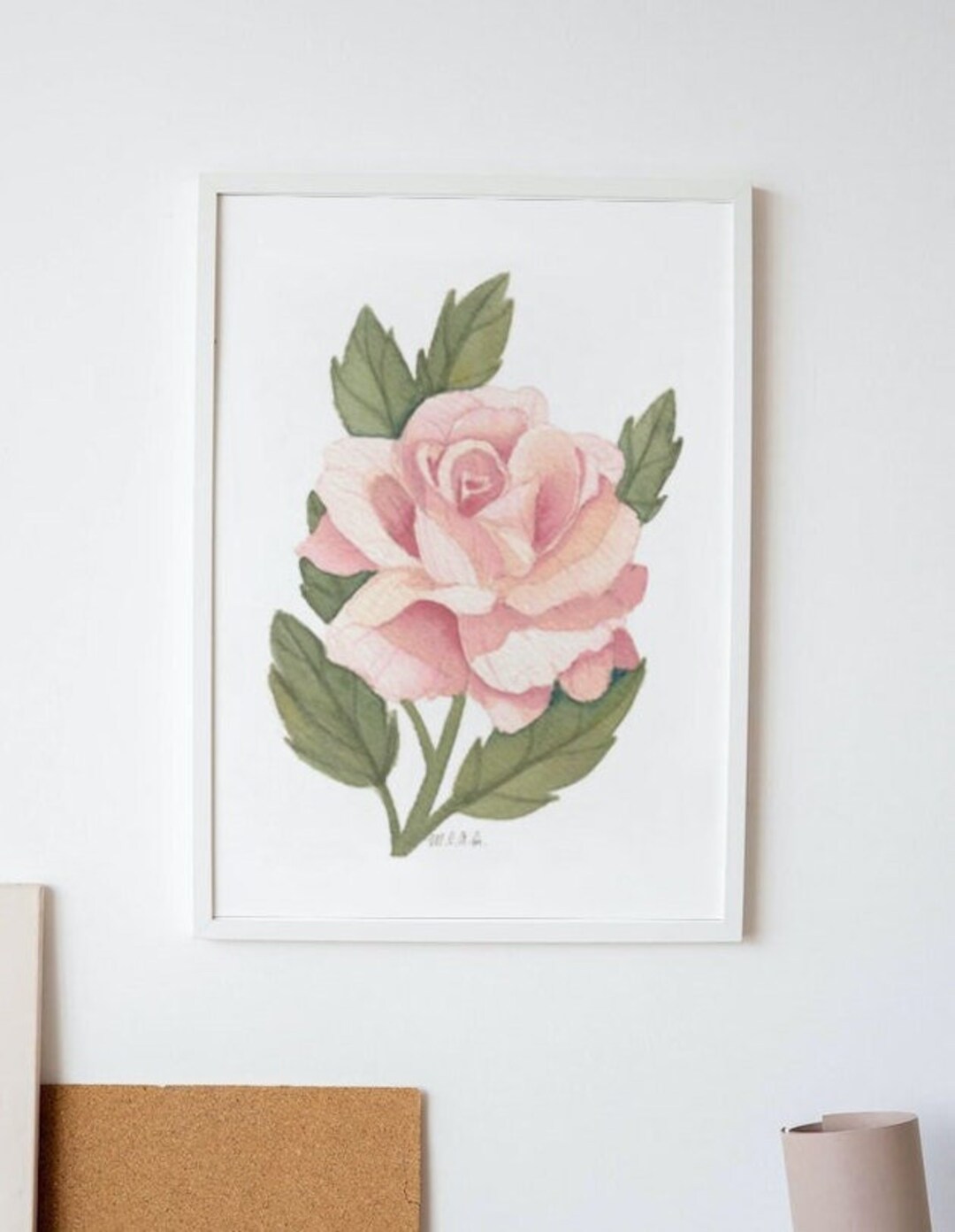 Watercolor Rose Painting Art Print - Etsy