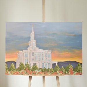 Payson Utah Temple Acrylic Painting Digital Download