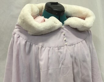 Scarborough Fair Cape in Lavender Velvet with Pink Silk Lining