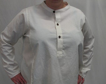 Placket Shirt in Undyed Cotton size 1X