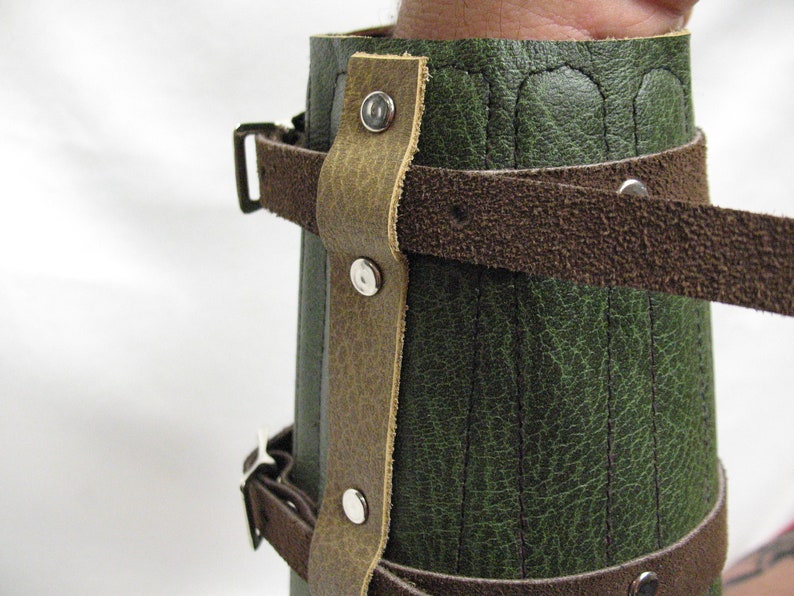 Splinted Boned Leather Vambrace Arm Wrist Guard Armor for LARP Cosplay Role play Ren faire Medieval image 3