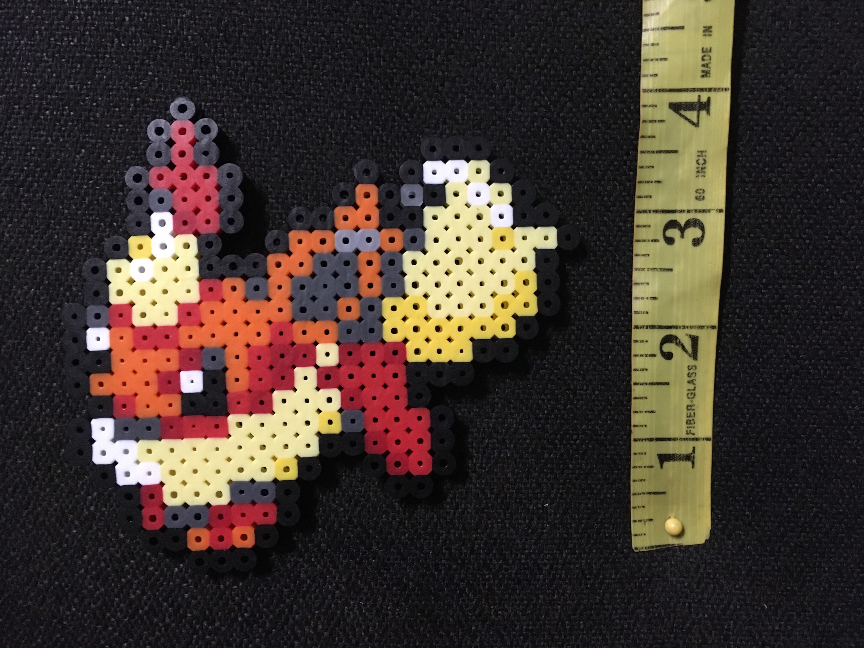 Handmade Small Perler Bead Art - Flareon - Cute Pokemon Perler