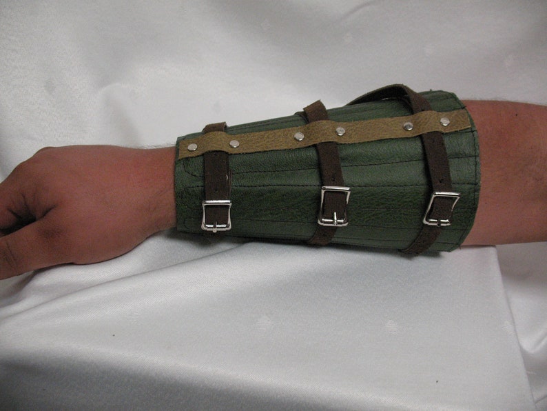 Splinted Boned Leather Vambrace Arm Wrist Guard Armor for LARP Cosplay Role play Ren faire Medieval image 2