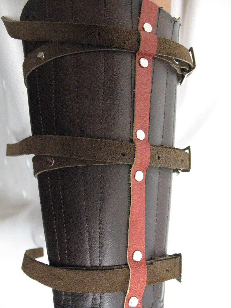 Splinted Boned Leather Vambrace Arm Wrist Guard Armor for LARP Cosplay Role play Ren faire Medieval image 6