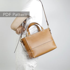 Leather crossbag pattern instruction/bag template/womens purse pattern/zipper bag pattern pdf/leathercraft sewing pattern/beginner patterns