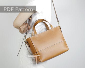 Leather crossbag pattern instruction/bag template/womens purse pattern/zipper bag pattern pdf/leathercraft sewing pattern/beginner patterns