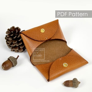 Patrón minimalista de tarjetero herz de una pieza/patrón billetera de cuero/tarjetero de cuero/estuche de tarjeta de cuero/minimalismo/plantilla pdf