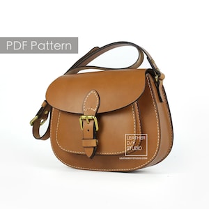 Build along Leather Saddle bag pattern with instruction/how to pattern/Saddle bag pdf pattern/tutorial Pattern/how to DIY purse pattern