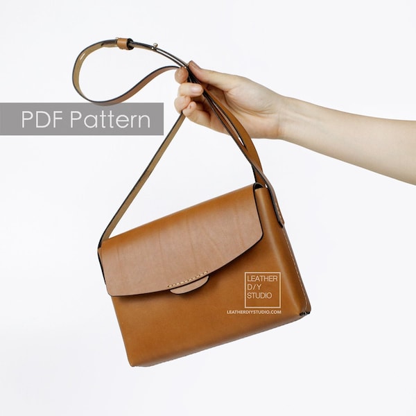 Leather minimalist purse pattern instruction/Crossbody bag pattern/leather envelope bag pattern/bag template PDF Pattern/womens bag pattern