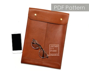 Leather portfolio pattern PDF/instruction/womens portfolio/mens portfolio/leather file holder/Leathercraft Pattern/DIY pattern/hand sewing