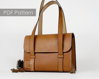 Build along Minimalist handbag PDF pattern Instruction included/How to pattern/handbag pattern/Leather bag pattern/DIY pattern with tutorial